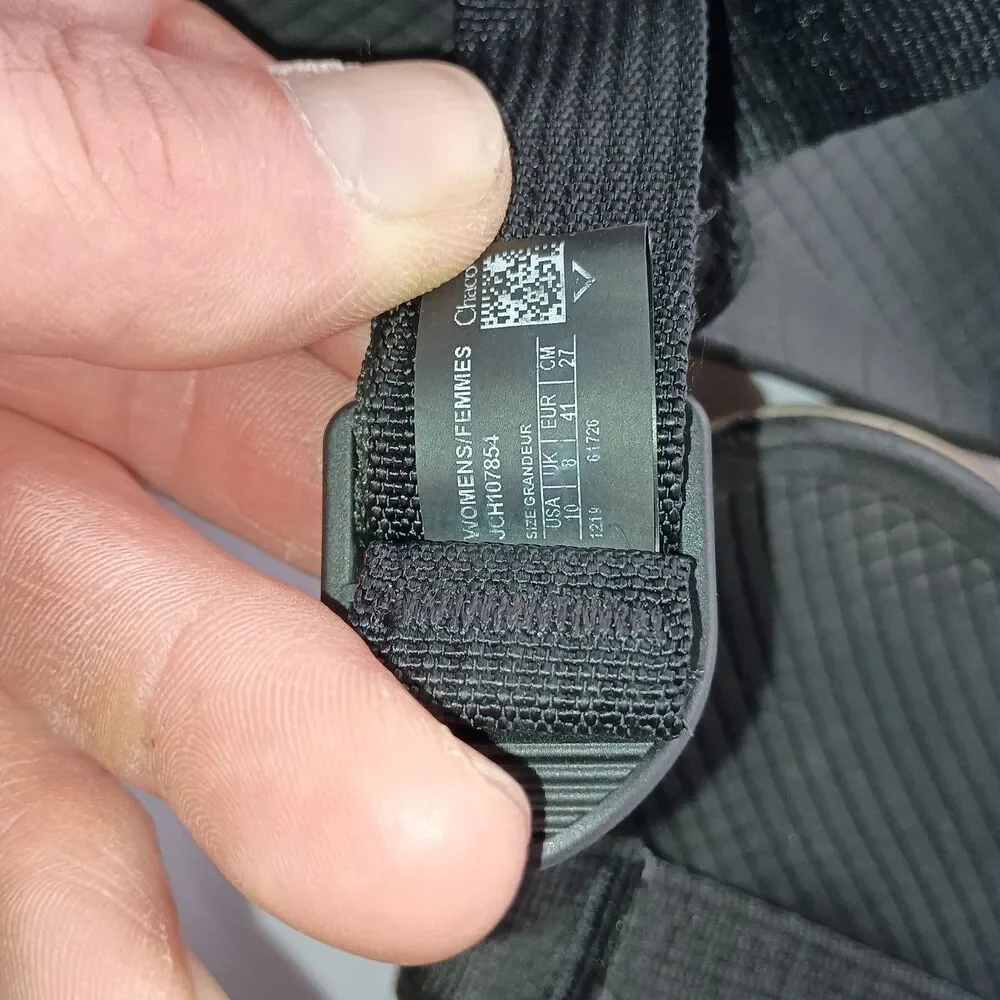 Chaco Lowdown Slides Womens Size 10 Black Adjustable Strap Beach Trail Sandals